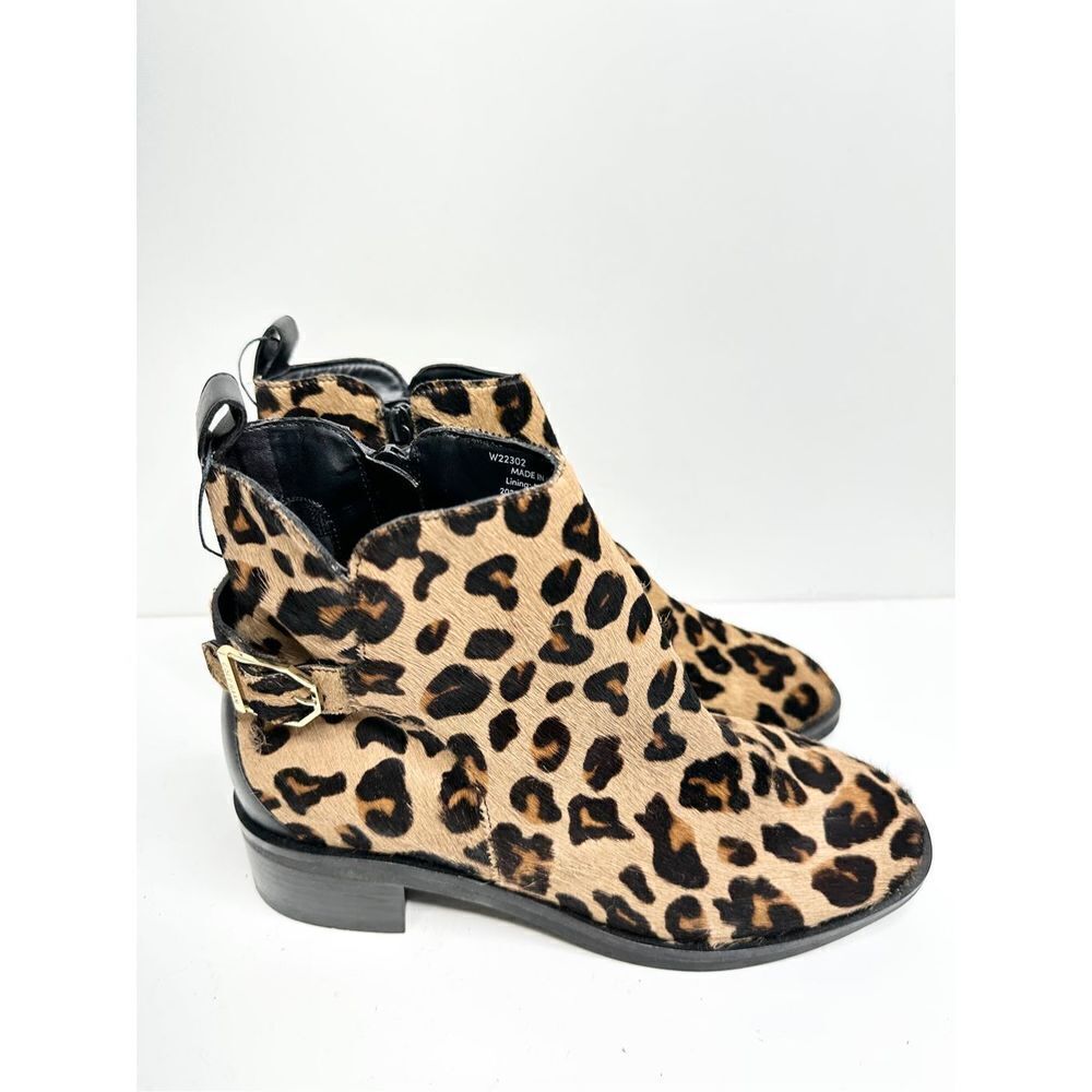 Cole‎ Haan Boots Womens Size 6.5B Kimberly Waterproof Leopard Calf Skin Booties